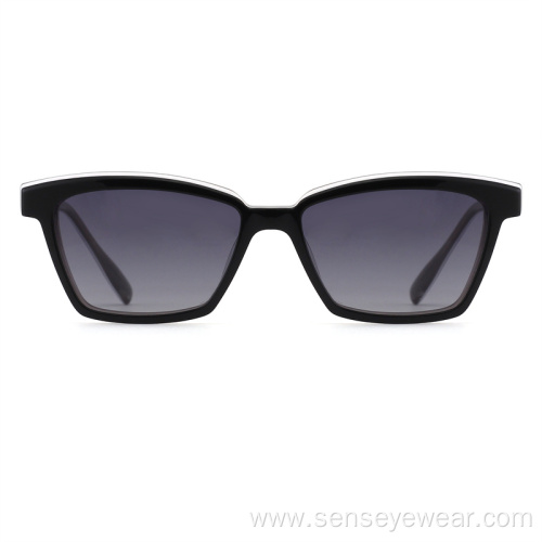 Custom Logo Vintage Bevel Acetate Polarized Sunglasses
